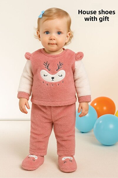 Mai Perla مجموعة أحذية منزلية للأطفال مكونة من 3 قطع من Welsoft Girl