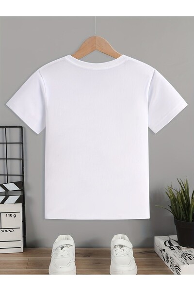 Let's Wear Space Printed Unisex Kids T-Shirt - Crew Neck