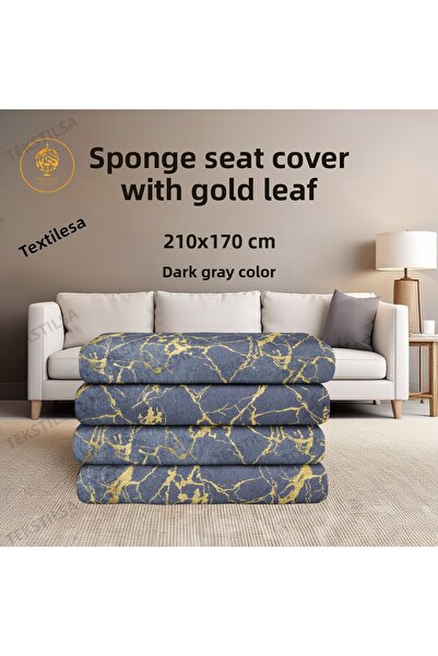 Tekstilsa Husa de canapea pentru fotoliu New Fashion Husa de canapea din burete decorativ cu sclipici antracit 1buc