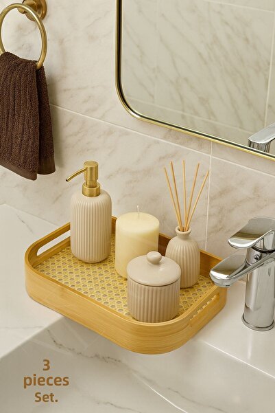 NEWNOW Hazerancraft Hazeranli Bamboo Tray Set of 3 (45 cm - 40 cm - 33 cm) |   Stylish and Durable Presentation Tray