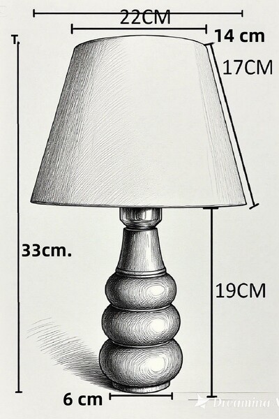 571 Store Sina Table Lampshade Wooden Body Fabric Headboard Decorative Table Lamp Night Light