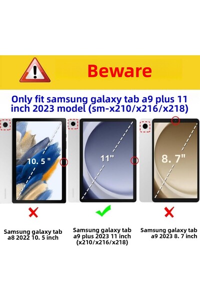 MMPSHOP Samsung Galaxy Tab A9 Plus X210 - Bluetooth-Compatible, Wireless Pen Compartment Keyboard