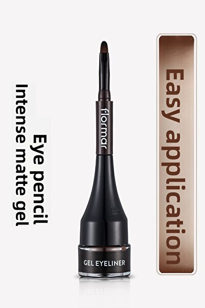 Flormar Intense Pigmented Matte Gel Eyeliner with Special Brush Head-gel Eyeliner-003 Bole Brown-8690604591893