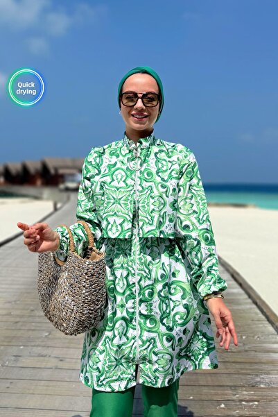 Ka Hijab Sea Full Covered 2-Piece Hijab Swimsuit - Green