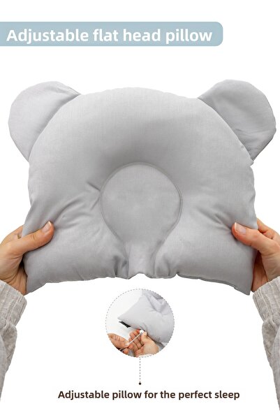 mordesign Adjustable Baby Flat Head Pillow, Newborn Head Pillow, Baby Sleepin...