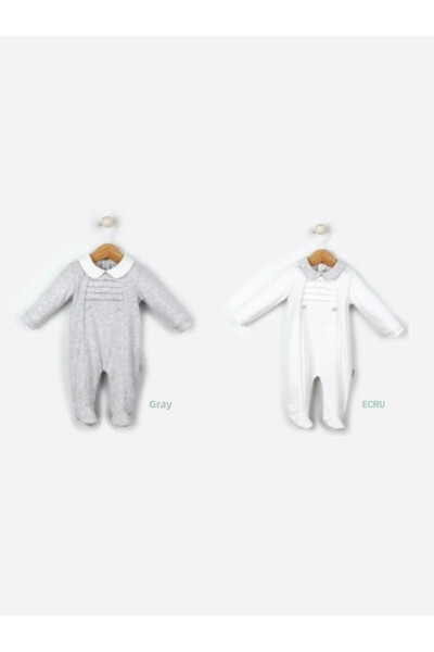 Babydola Combed Cotton Back Snap Fastener Footed Jumpsuit
