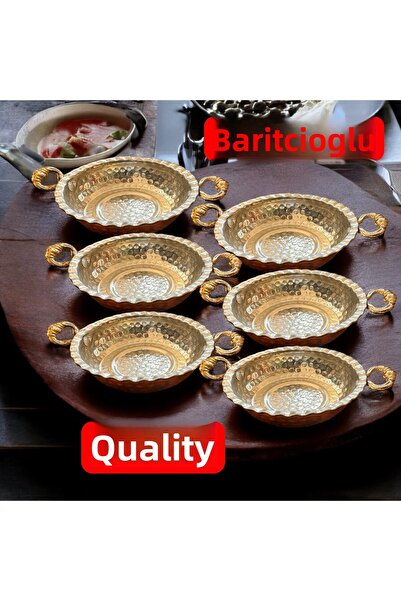 BARITCIOGLU مجموعة من 6 أواني تقديم الإفطار من النحاس