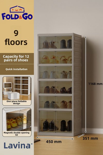 obido 6-fold FoldablePortable Oversized Capacity Portable Organizer Shoe Orga...