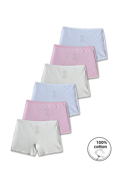 GizaKids Σετ μπόξερ για κορίτσια από 100% βαμβάκι, 6 τεμ