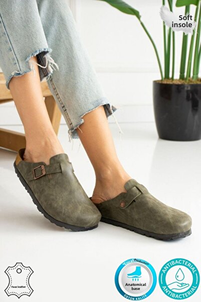 Neon Shoes Παντόφλες Berlin Unisex με σόλα από φελλό, κλειστό μπροστινό μέρος με αγκράφα Sabo Daily Home Out