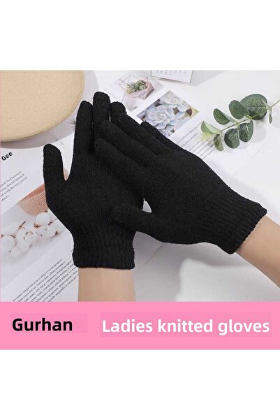 Gürhan Çorap قفازات حرارية شتوية سوداء - فاخرة متوسطة السُمك وحياكة عالية الجودة