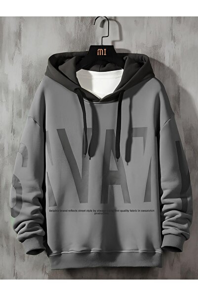 Delpino Poloviční oversize mikina s kapucí