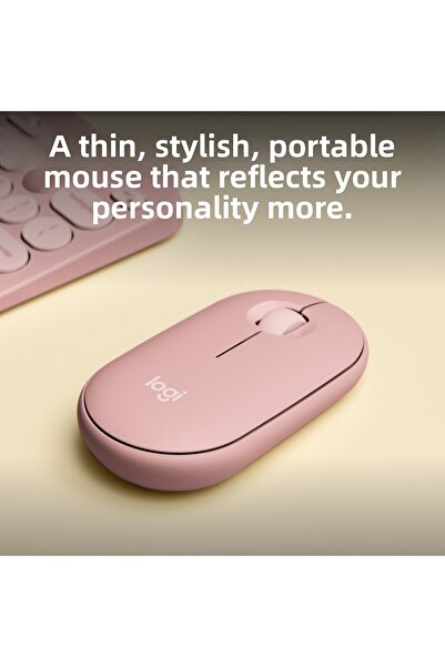 logitech Mouse M350s Pebble 2 Bluetooth Kablosuz Sessiz Kompakt - Pembe