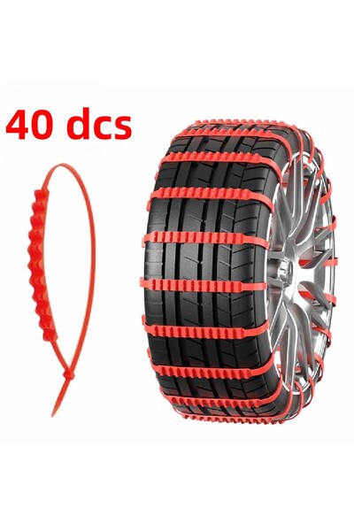 Choice 40pcs AIVC Anti-Skid Snow Chains for Car Motorcycles Winter and Bad Terrain Wheels Anti-slip Emergen