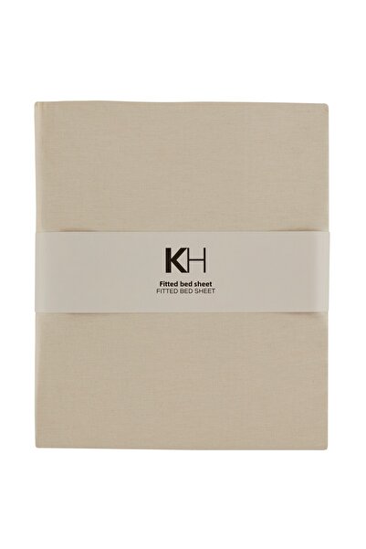Karaca Home Basic 100% Cotton King Size Fitted Sheet Ecru