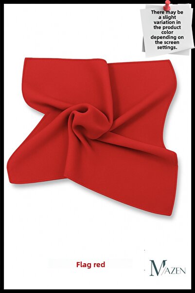 MAZEN Eșarfă simplă din șifon de culoare roșie Accesoriu multifuncțional (FLA...