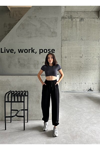 Nordmende Γυναικεία φαρδιά φούτερ Jogger με ψηλή μέση