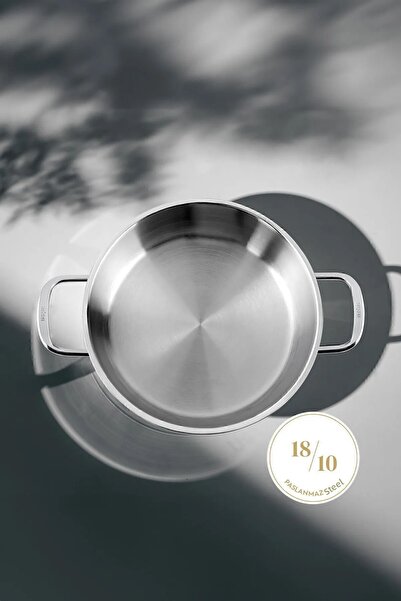 Nehir Silver 4 Piece Stainless Steel Sahan Set (18-20 cm)