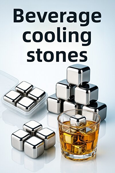 Yenilig 4-Piece Stainless Steel Beverage Chilling Stones – Flavor Preserving ...