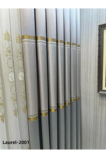 NİVEMESHOME Nivemeshome Laurel Silver Ft614166 V-2001 1/3 Close Pleated Background Curtain Apm