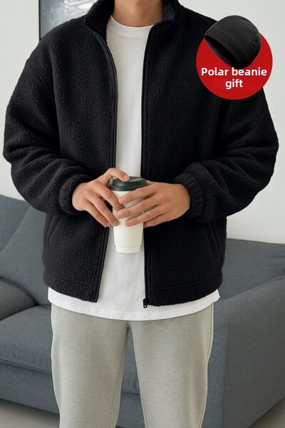 GHASSY CO. Ανδρικό θερμικό εσώρουχο Sherpa Φθινοπωρινό και Χειμερινό με φλις φούτερ με φερμουάρ