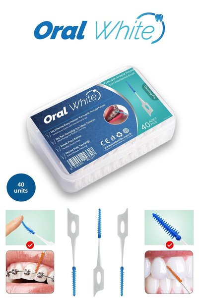 Oral White Soft Interface Brush Cleaning Pro Metal-Free 40 Pieces