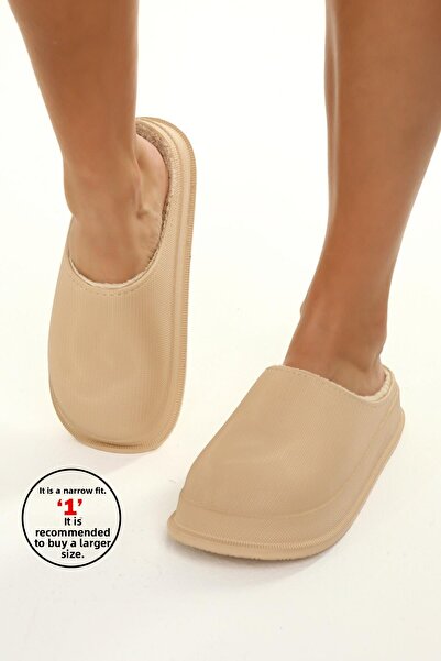 Beyond Béžová Unisex Wander Mat - domácí pantofle s Faylonovou podrážkou a kožešinou 4cm Byndfay01