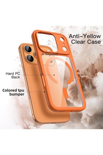 m.tk moveteck iPhone 17 Pro Max Case Chrome Mica Magsafe Transparent Back with Sensitive Button Soft Colorful Matte Edge