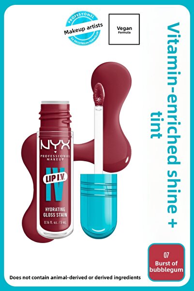 NYX Professional Makeup Lip IV Hydrating Gloss Stain, Lip Gloss, Up to  Hydra...