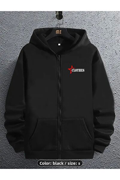 EFFRENATU Hanorac cu fermoar imprimat unisex Hila Moda