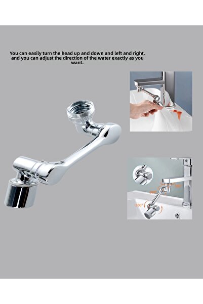 Clevora Three-Segment 1080 Degree Faucet Attachment Flexible Rotating Aerator Practical Use