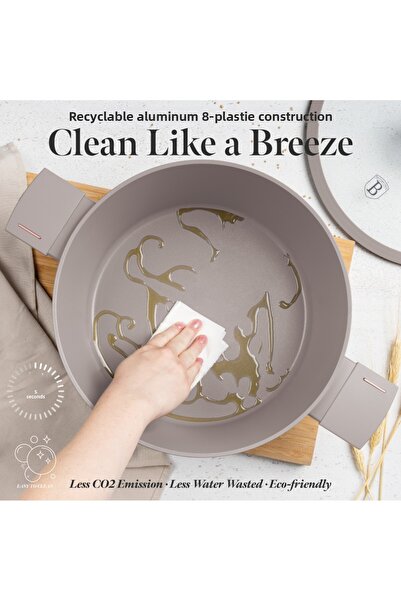 Berlinger Haus Titanový hrnec s víkem 8 l - 30 cm Taupe Collection Indukce Všechny sporáky