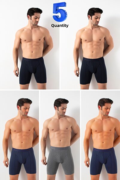 DONEX Men's 5-piece Boxers - Long Leg and Lycra Fabric