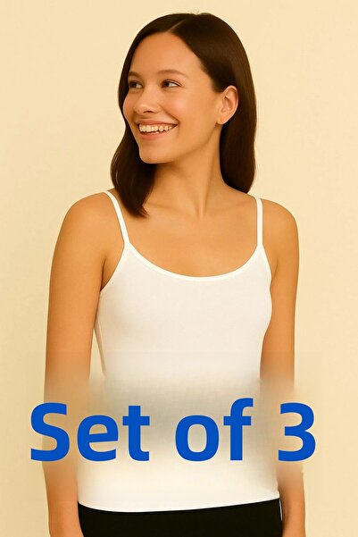 MOSTESS Λευκό Γυναικείο Σχοινί Αθλητής 3 Πακέτο Βαμβακερής Παραγωγής