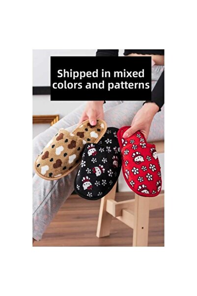 Ems Zimní 3dílné plyšové dámské pantofle – pantofle pro hosty, věno a balíček