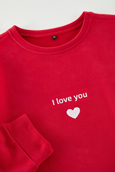 Trendyol Curve Red Crew Neck Regular Fit nagy méretű pulóver - TBBAW25AO00042