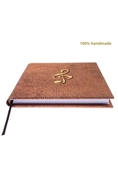 BİDEFTER Piano Note Book (g Major) 100% Handmade, Hand Sewing, 2026 Collection – Artistic Leather – A/5