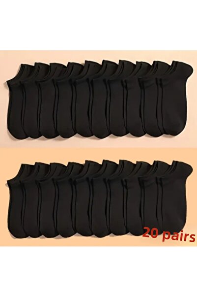 DERMİNA 20 чифта черни икономични обувки невидими маратонки чорапи