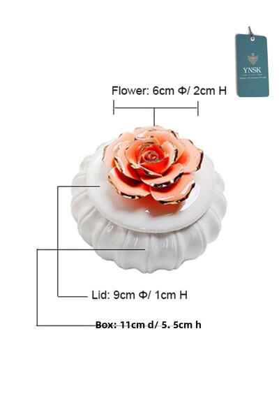 YNSK Luxury |   Flowers |   Decorative Ceramic Storage Box / Jewelry Box with Lid and Floral Design