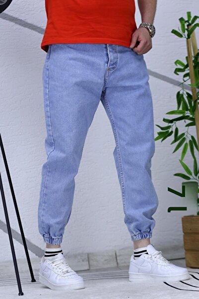 WAFRA Men's Elastic Waist Boyfriend Jeans 656