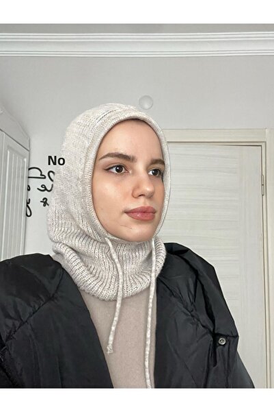 KÜÇÜK EW Balaclava Tricotaj cu nervuri Tricotat Beanie Tăblie | Beretă cu glugă cu dantelă