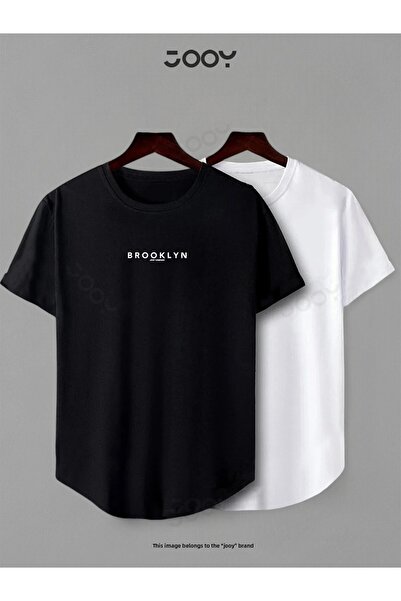 Jooy Company Sada 2 triček Brooklyn Jc s černým a bílým oválným střihem