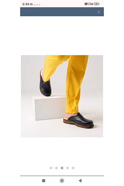 ÇİZGİ MEDİKAL Cook Slippers Genuine Leather Orthopedic Sole Cook Slippers Kitchen Slippers