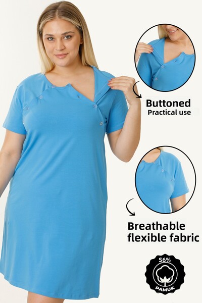 MS HAMİLE İÇ GİYİM Cămașă de noapte pentru alăptare pentru gravide cu mânecă ...