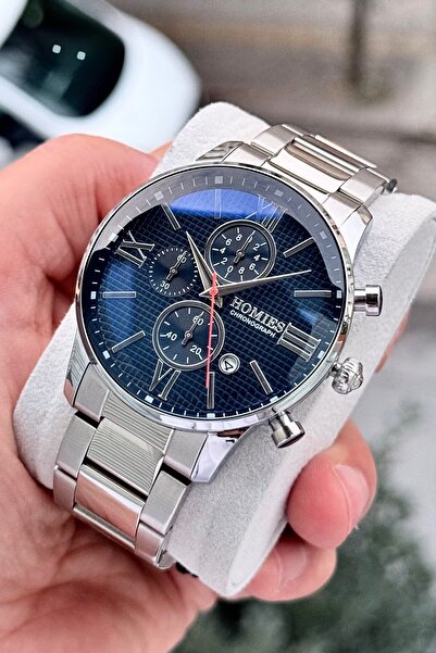 Homies Men's Wristwatch Silver Color Steel Band 3Atm Water Resistant Gift Box Bracelet Gift Hm17S01
