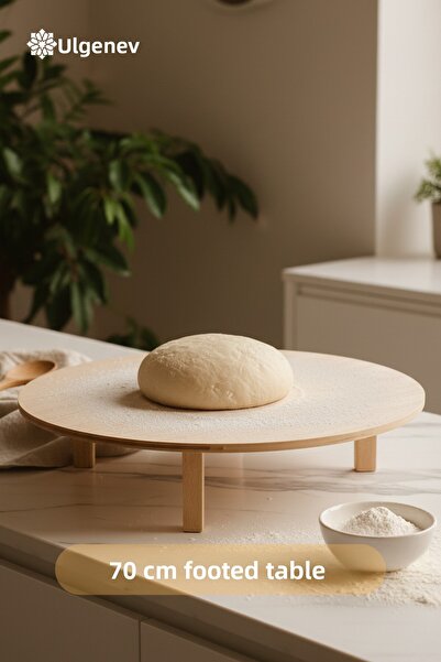 Ülgenev Foldable 70 cm Dough Rolling Table – Natural Looking Beech Veneer Mdf