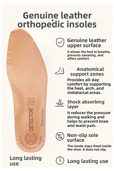 DETECTOR Men's Black Inner Outer Genuine Leather Orthopedic Casual Shoes Brm326