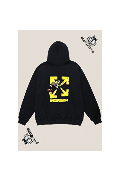 MarkaTurko Hanorac unisex cu glugă neagră cu design special Street Style 5050...