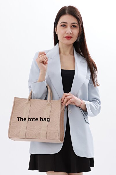 Cochines Women's Beige Bag Long Strap Canvas Large Lined Inner Pocket Tote Bag Cross Hand and Shoulder Bag