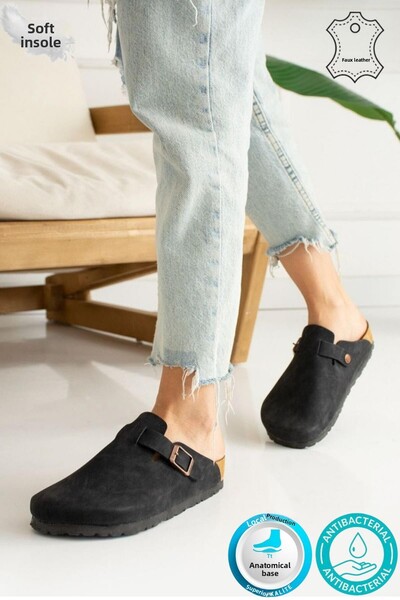 Neon Shoes Παντόφλες Berlin Unisex με σόλα από φελλό, κλειστό μπροστινό μέρος...